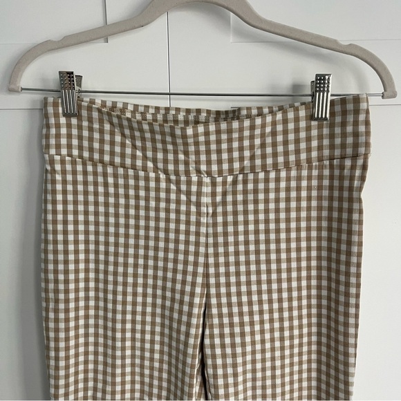 🥒 J. McLaughlin Masie Gingham Print Tapered Leg Slim Pull-On Trouser Pants 6 - Picture 4 of 9